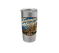 Taormina Sicilia Taormina Vacaciones a Sicilia Viajar Italiano Vaso térmico de acero inoxidable de doble pared