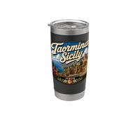 Taormina Sicilia Taormina Vacaciones a Sicilia Viajar Italiano Vaso térmico de acero inoxidable de doble pared