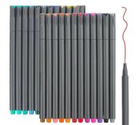 Taotree 24 Fineliner Color Pens Fine Line Colored Sketch Writing Drawing Pens for Journaling Planner Note Taking Adult Coloring Books Porous Fine Po