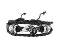 Taoxekoro 2 pulseras trenzadas hechas a mano de Tai Chi Bagua en blanco y negro para hombres y mujeres
