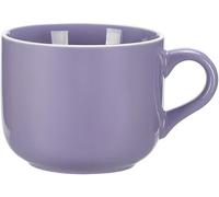 Taoyanmo Cuenco grande de sopa de 650 ml, taza de sopa de grano de cerámica, taza de café/ensalada, taza apta para microondas, para ensalada de leche, capuchino, cereales (morado)