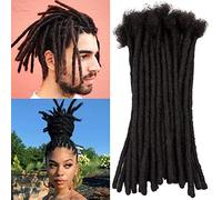 TAOYEMY Dreadlock Extension 8 inch 100% Human Hair Afro Kinky Black 50 Strands Fashion Crochet Braiding Hair for man/women (1B, 0.8cm-8inch-50 pieces)