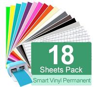 TAOYIO Smart Vinyl Permanent Para Cricut Joy, 14 cm x 30,5 cm, lámina de vinilo para plóter, juego de láminas de transferencia para portátiles, teléfonos, paredes y más, 18 hojas