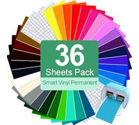 TAOYIO Smart Vinyl Permanent Para Cricut Joy, 14 cm x 30,5 cm, lámina de vinilo para plóter, juego de láminas de transferencia para portátiles, teléfonos, paredes y más, 36 hojas