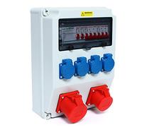 Taozhiyy Distribuidor de Pared, Distribuidor de Corriente, 1 x 16 A + 1 x 32 A + 4 x 230 V, Impermeable, Resistente a Impactos y Fuego