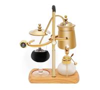 Taozhiyy Sifón de cafetera equilibrada con filtro manual de cristal, con base de madera natural y herramienta de extracción de diseño egipcio para 4-5 tazas