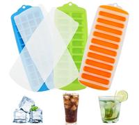 Taozoey Bandeja de Hielo, 3 Piezas Cubiteras para Hielo con Tapa, Cubiteras para Hielo, Moldes Hielo con Tapa, Moldes para Hacer Hielo, Silicona para Cubitos de Hielo de con Tapa