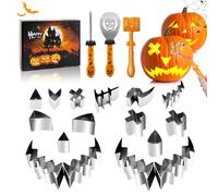 Taozoey Kit de Talla de Calabaza Halloween, 23 Piezas Pumpkin Carving Kit, Calabaza para DIY Decoración de Halloween para Adultos y Niños