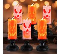 Taozoey Velas Halloween, Velas de Calabaza de Halloween, Velas LED para Exteriores, Portavelas para Decorar la Mesa