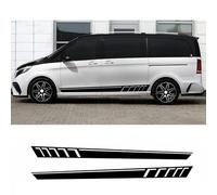 TaoZong Coche Pegatinas de Rayas para Mercedes V Class Vito Viano,CalcomaníA para FaldóN de Puerta Lateral de Coche DecoracióN del Cuerpo Accesorios