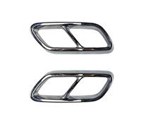 TaoZong Embellecedor Tubo Escape para Mercedes Benz Clase C W206 C200 C260 C300 AMG 2022 2023,Marco De Moldura De Garganta De Tubo De Escape Tubos De Extremo De Automóvil,C-Plata