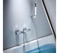 Tap Bath Swither Mixer Med Waitfall Waitfall Bath Bath Taps de bañera Bañera Mezcladores de palanca dual Mezcladores de baño Tapones con latón de ducha, oro LWX
