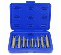 Tap Extractor Set, Steel Broken Head Taps Remover Stripped Screw Tap Extractor Set High Speed Steel Durable Anti for Industrial and Home Repair SixPiece NinePiece TenPiece (10 Pieces Set)