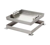 Tapa Arqueta y Marco Invisibles, Registro Empotrada, Tapa de Registro con Asa Extensible para Entrada de Vehículos, Concreto y Patio(40 * 40 * 5cm/15.7 * 15.7 * 2.0in)