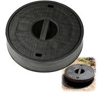 Tapa Arqueta y Marco Redondo de PE, Tapa de Tanque Séptico con Asa, Antideslizante para Patio, Alcantarillado y Pavimento, Apertura Giratoria(70.7 * 7cm/27.8 * 3in)