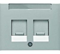 Tapa central con protección de suciedad y portaetiquetas doble, K.5, aluminio