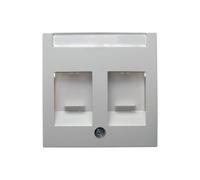 Tapa central con protección de suciedad y portaetiquetas doble, series berker S.1/ B.3/ B.7 de hager, blanco polar, brillo