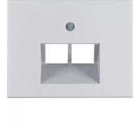 Tapa central para toma teléfono/red doble, K.5, aluminio