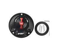 Tapa Combustible Tapa del Tanque De Combustible De Motocicleta, Tapa del Tanque De Gasolina Y Aceite para YZF R3, R25, R6, R1, R125, 250, Años 2010 A 2023.(Black Red L)