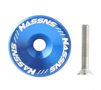 Tapa compacta y de 31,8 mm para auriculares de bicicleta hecha de aleación de aluminio con perno de 30,5 mm para las demandas diarias de ciclismo (azul)