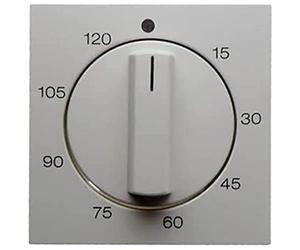 Tapa con mando rotativo para temporizador mecánico de máximo 120', series berker S.1/ B.3/ B.7 de hager, blanco polar, brillo