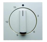Tapa con mando rotativo para temporizador mecánico de máximo 15', series berker S.1/ B.3/ B.7 de hager, blanco polar, brillo