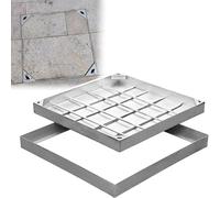 Tapa cuadrada resistente para pozo de registro - Tapa para tanque séptico de 30 a 101 cm con llaves de elevación - Tapa duradera para cámara de inspección exterior (35 x 35 cm/13,8 x 13,8 pu