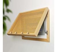 Tapa Cuadro Electrico Cubierta de Caja de Interruptores Extraíble con Marco de Madera, Cubierta de Caja de Fusibles Decorativa de Ratán con Gancho, Tapa Protectora de Panel de Disyuntores, para Casa(W