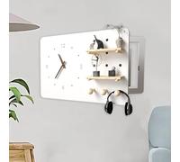Tapa Cuadro Electrico Cubierta Decorativa para Caja de Panel de Interruptores con Reloj y Tablero Perforado. Diseño de 18/20/ 22/24/ 28" para Cubrir El Panel Eléctrico(55x45cm(21 5/8x17 3/4"))