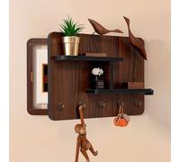 Tapa Cuadro Electrico Cubierta Decorativa para Panel de Caja Interruptores, Puerta Decorativa para Cubierta Interruptor Eléctrico, Cubierta Caja Fusibles Madera(Brown Right,45x35cm/17.7x13.7in)