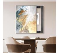 Tapa Cuadro Electrico Cubierta Multifuncional para Caja de Fusibles, Decoración De Pared para Cubrir La Caja del Panel Eléctrico(Black 4,70 * 90cm/27.6 * 35.4in)