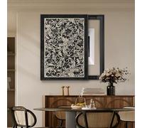 Tapa Cuadro Electrico Cubiertas Para Paneles De Disyuntores, marco de PS, Modernos Simple Contadores Decoración Ocultar Pinturas(Black 9,50 * 60cm/19.7 * 23.6in)