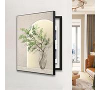 Tapa Cuadro Electrico Cubiertas Para Paneles De Disyuntores, Panel Eléctrico Cubierta Decoración- Ocultar Caja De Contadores, Pintura Decorativa montada en la Pared(Black 3,45 * 55cm/17.7 * 21.6in)