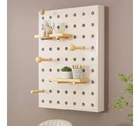 Tapa Cuadro Electrico De Madera Con Estante Y Ganchos Para Caja De Fusibles: Moderna Para Panel Eléctrico, Protección Tablero Perforado(White2,50 * 40cm/19.7 * 15.7in)