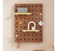 Tapa Cuadro Electrico De Madera Con Estante Y Ganchos Para Caja De Fusibles: Moderna Para Panel Eléctrico, Protección Tablero Perforado(Brown2,50 * 40cm/19.7 * 15.7in)