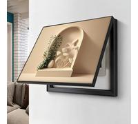 Tapa Cuadro Eléctrico, Jarrón Floral, Marco PS Negro, Sin Taladro | 4 Formas de Apertura, Espejo Cristal HD, Jarrones Wabi-Sabi, Varios Tamaños, Recibidor Salón(G,Flip-up,31.5x23.6in)