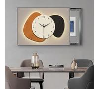Tapa Cuadro Electrico Tapa Decorativa para Caja Interruptores AutomáTicos Con Sistema TraccióN Empuje, Panel EléCtrico Moderno Reloj, Caja Fusibles DoméStica(Left A,W60xH50cm (23.6x19.7in))