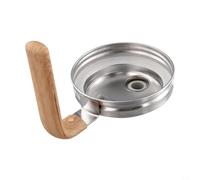 Tapa de acero inoxidable a prueba de fugas con asa y junta de silicona para tarros de boca ancha, con cierre de tapa abatible para un almacenamiento seguro (madera de acero)