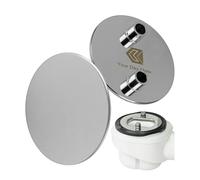 Tapa de acero inoxidable para desagüe de ducha, Ø 75 mm, compatible con el juego de desagüe Viega Domoplex, sustituye al modelo 6930.0, para plato de ducha con orificio de desagüe Ø 52 mm