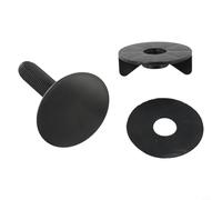 Tapa de acero inoxidable para orificio de fregadero de cocina o baño, 45 mm, cubierta ciega negra con anillo tórico, tornillo y tuerca de plástico, para una fácil instalación, fugas P