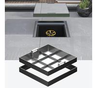 Tapa de acero inoxidable personalizable para tanque séptico para Doc & Highways, cubierta invisible con asas, 60 x 60 cm y segura para zonas residenciales