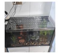 Tapa de Acuario Cubierta acrílica Transparente para pecera, Personalizada, Cuadrada, antisaltos, con Puerto de alimentación, para Evitar Que los Gatos(L43xW20in/109.2x50.8cm)