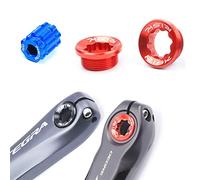 Tapa de ajuste de biela CYCEARTH + herramienta para bicicleta, tornillos de cubierta M20, tuercas, perno de cubierta de biela para Shimano (Rojo)