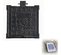 Tapa de Alcantarilla Cuadrada de Hierro Fundido con Marco, Tapa de Fosa Séptica con Base, Cubierta de Alcantarilla para Entradas de Vehículos, Patios y Concreto(40x40x3cm/16x16x1.2in)