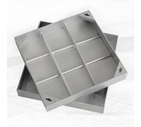 Tapa De Alcantarilla De Acero Inoxidable Con Marco, Cubierta Cuadrada Para Fosa Séptica, Alta Resistencia, Para Entradas, Carreteras Y Jardines(30 * 30cm/11.8 * 11.8in)