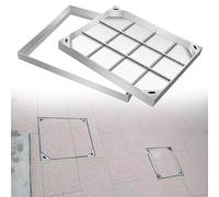 Tapa de alcantarilla de Acero Inoxidable con Tapa y Base integradas, inspección de Metal Resistente para jardín, hogar, Entrada de vehículos, Patio.