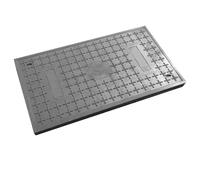 Tapa de alcantarilla empotrada con base, cuadrada, Cubierta de rejilla de resina compuesta, tapa de cisterna, placa de drenaje antideslizante(60CM/23.6IN)