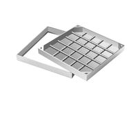 Tapa de alcantarilla empotrada con base, cuadrada, Cubierta y marco de boca sólida, Tapa de pozo o cisterna inspección, invisible, para patios(100 * 100cm/39.3 * 39.3in)