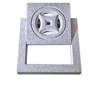 Tapa de alcantarilla empotrada con base, Rejilla Desague Jardin Rejilla de Drenaje de Piedra para Exteriores, tapa de cisterna, cubierta de lavabo de captura(White,50 * 50cm/19.6 * 19.6in)