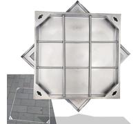Tapa De Alcantarilla Empotrada Con Marco De Acero Inoxidable, Arqueta 60x60, Cubierta Exterior E Interior, Heavy Duty(40 * 40cm/15.7 * 15.7in)